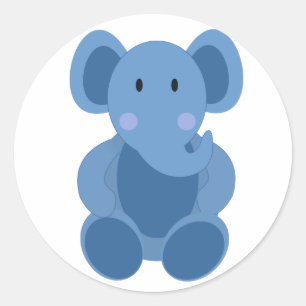 Animated Elephant Classic Round Sticker