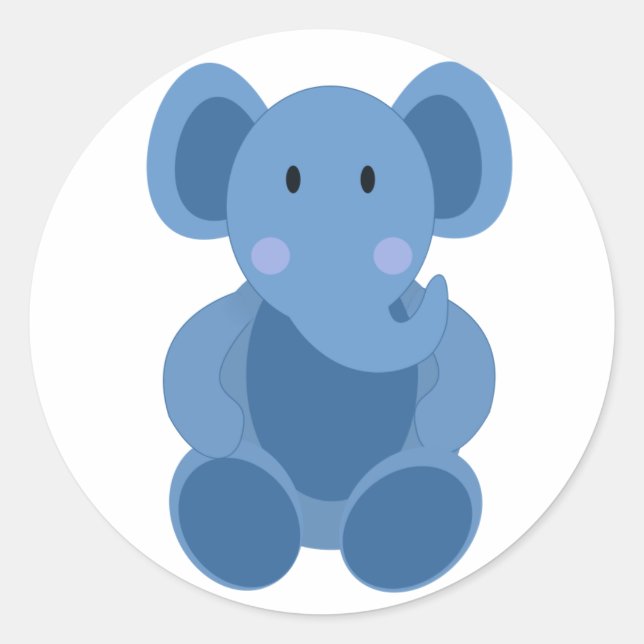 Animated Elephant Classic Round Sticker (Front)
