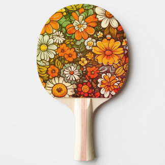 Animated floral arrangement ping pong paddle