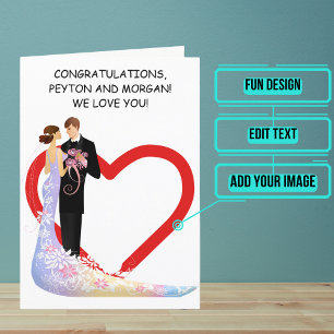 Animated Floral Magic Wedding Day Congratulations Card