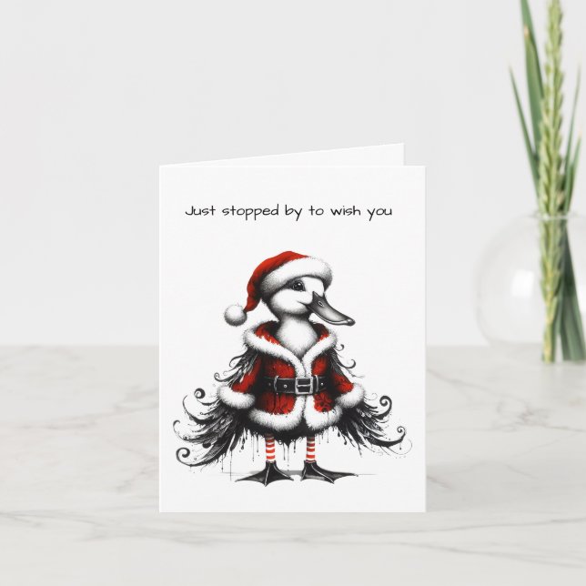 Animated Gothic Duck Christmas Card (Front)