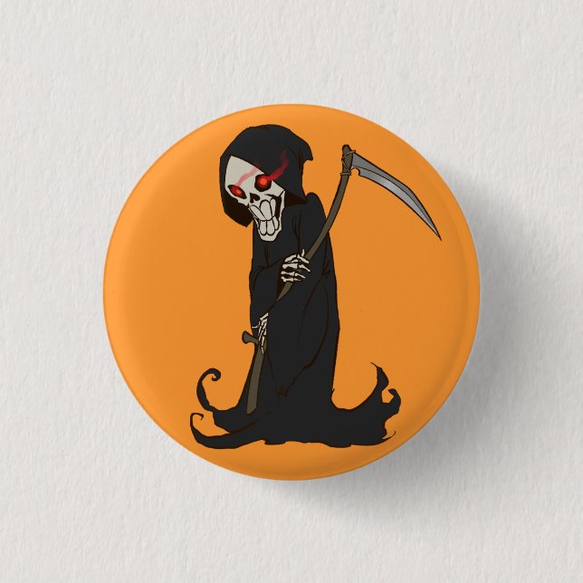 Animated Grim Reaper 3 Cm Round Badge (Front)