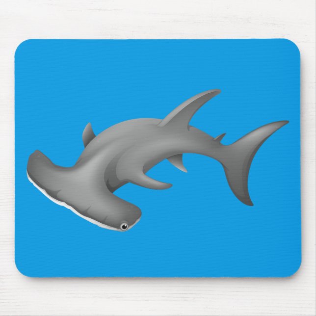 Animated Hammerhead Shark Mouse Mat (Front)