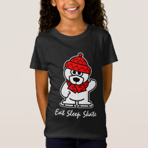 Animated ice skating polar bear t shirt