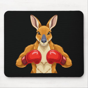 Animated kangaroo with red boxing gloves mouse mat