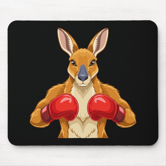 Animated kangaroo with red boxing gloves  mouse mat (Front)