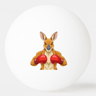 Animated kangaroo with red boxing gloves ping pong ball