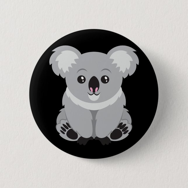 Animated Koala Bear 6 Cm Round Badge (Front)