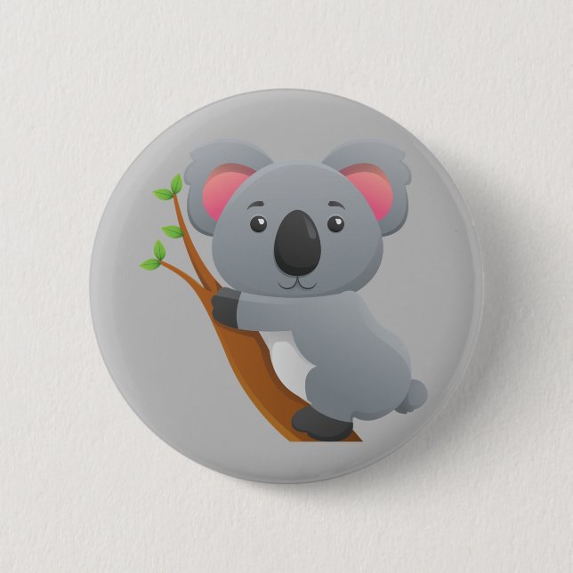 Animated Koala Bear 6 Cm Round Badge (Front)