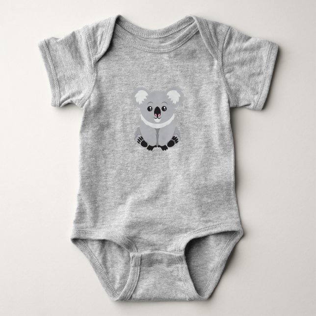 Animated Koala Bear Baby Bodysuit (Front)