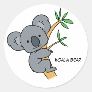 Animated Koala Bear Classic Round Sticker