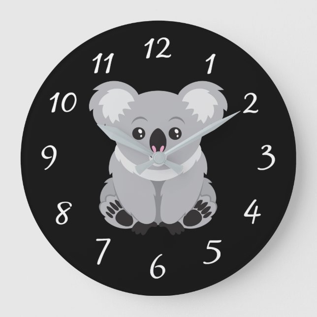Animated Koala Bear Large Clock (Front)