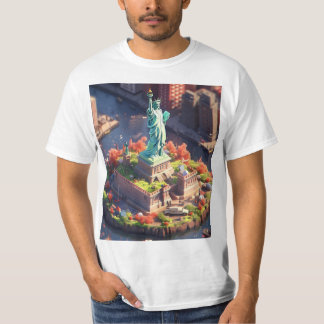 Animated Liberty Statue Nyc Manhattan  T-shirt 