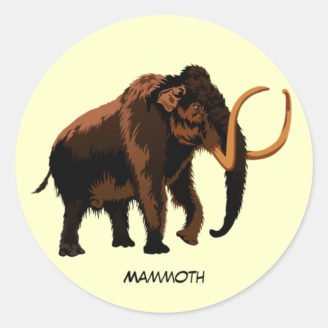 Animated Mammoth Classic Round Sticker (Front)