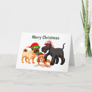 Animated Merry Christmas Dogs Card
