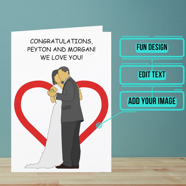 Animated Older Couple Wedding Day Congratulations Card (Send your love and congratulations with a modern and unique twist.)