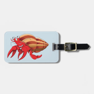 Animated Red Hermit Crab Luggage Tag