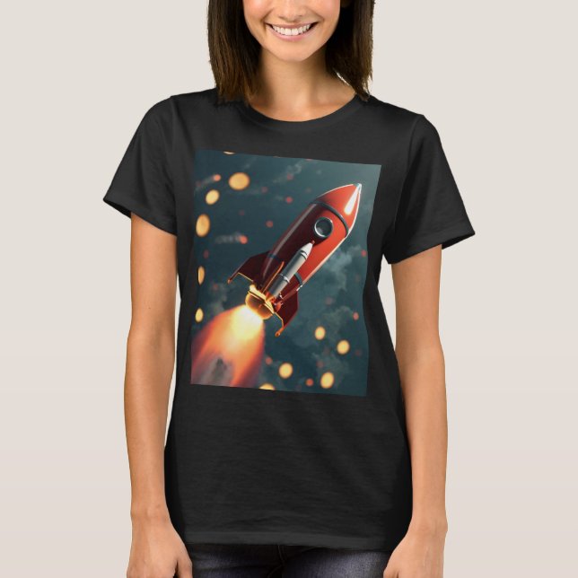 Animated rocket launching showing supercharge T-Shirt (Front)