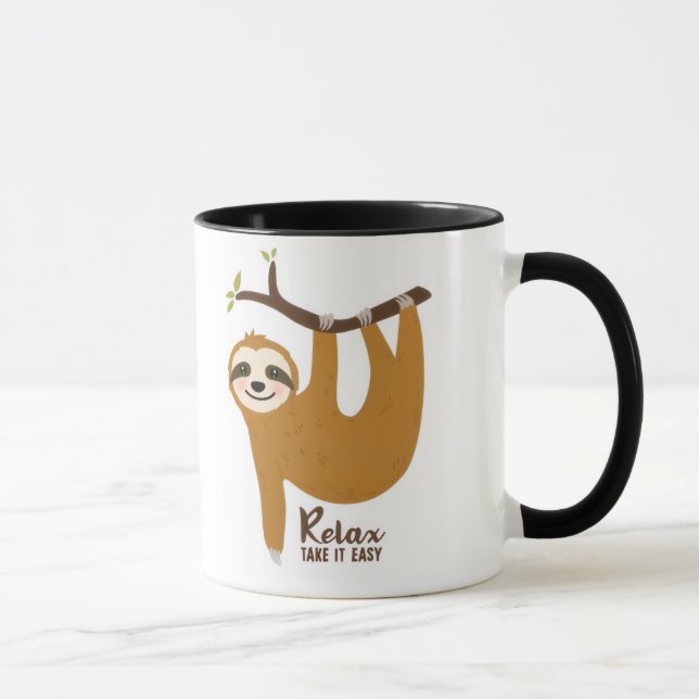 Animated Sloth Background  Mug (Right)