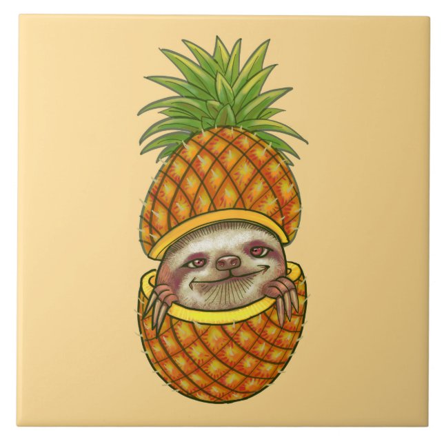 Animated Sloth In Pineapple Tile (Front)