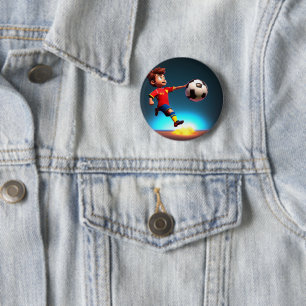 Animated Soccer Player With Ball, Badge