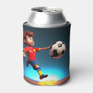 Animated Soccer Player With Ball, Can Cooler