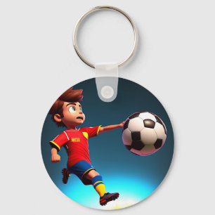 Animated Soccer Player With Ball, Keyring