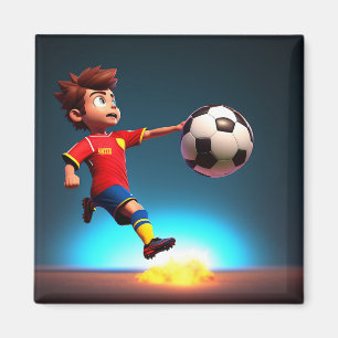 Animated Soccer Player With Ball, Magnet
