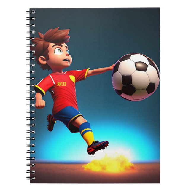 Animated Soccer Player With Ball, Notebook (Front)
