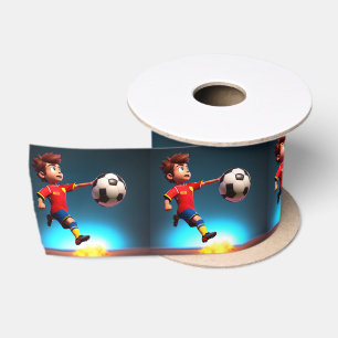 Animated Soccer Player With Ball, Satin Ribbon