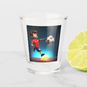Animated Soccer Player With Ball, Shot Glass