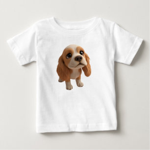 Animated Spaniel Puppy with Expressive Eyes Baby T-Shirt