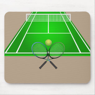 Animated Tennis Court and rackets Mouse Mat