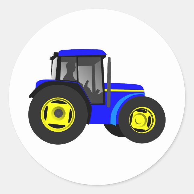 Animated Tractor Classic Round Sticker (Front)