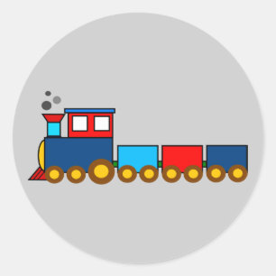 Animated Train Classic Round Sticker