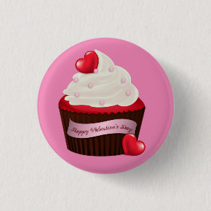 Animated Valentine's Day Cupcake 3 Cm Round Badge