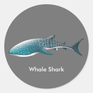 Animated Whale Shark Classic Round Sticker