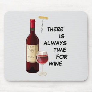 Animated wine bottle and glass mouse pad