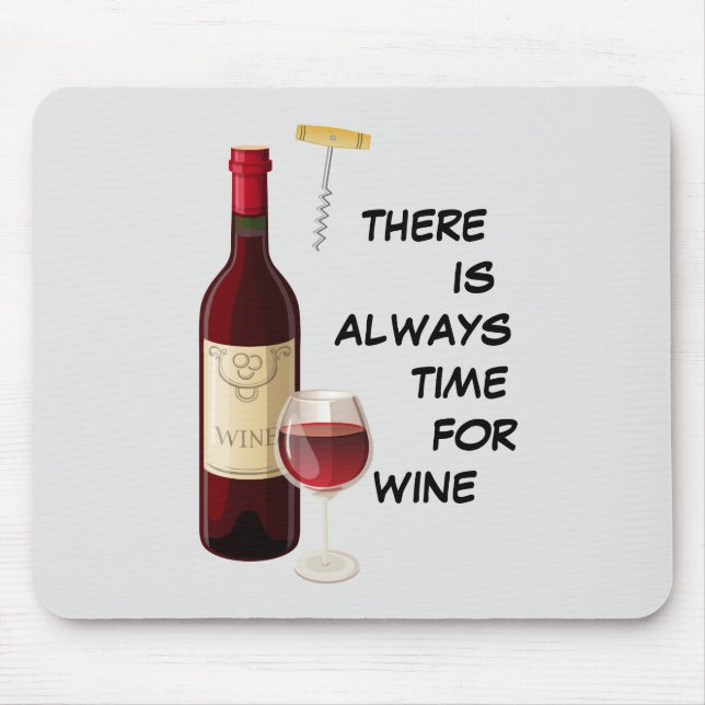 Animated wine bottle and glass mouse pad (Front)