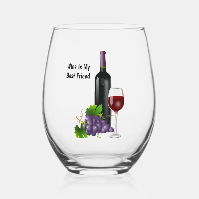 Animated wine bottle with glass  magnet (Back)