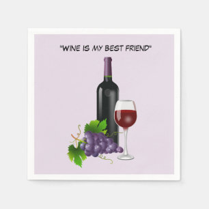 Animated wine bottle with glass napkin