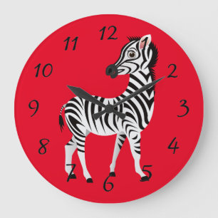 Animated Zebra profile Poster Large Clock
