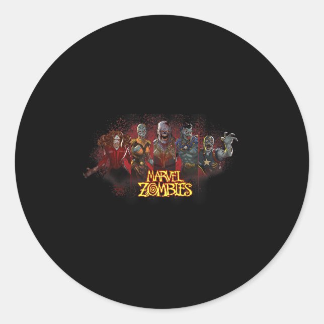 Animation Zombies Undead Heroes And Villains  Classic Round Sticker (Front)