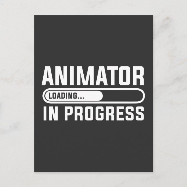 Animator in progress studying postcard (Front)