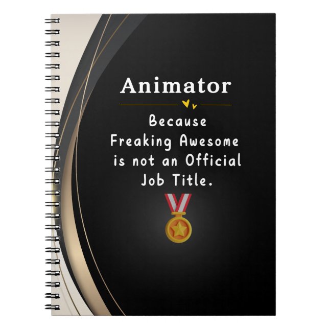 Animator Notebook – Funny & Motivational Gift (Front)