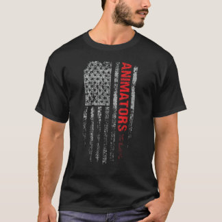 Animators USA Flag Profession Vintage Animators Jo T-Shirt