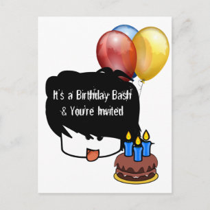 Anime 3 Year Old Birthday Invitation Postcard