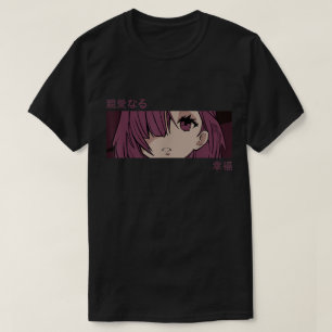 Anime Aesthetic Girl Purple Mood Art T-Shirt