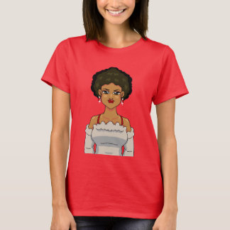 Anime Afro Girl Portrait Cute Adorable BeautyBlack T-Shirt