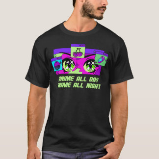 Anime All Day Anime All Night Funny Manga Humor gi T-Shirt